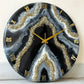 *Black Geode Silent Clock 17.5 inches