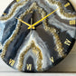 *Black Geode Silent Clock 17.5 inches