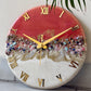 *Red orange Crown Silent Clock 30cm(CS)
