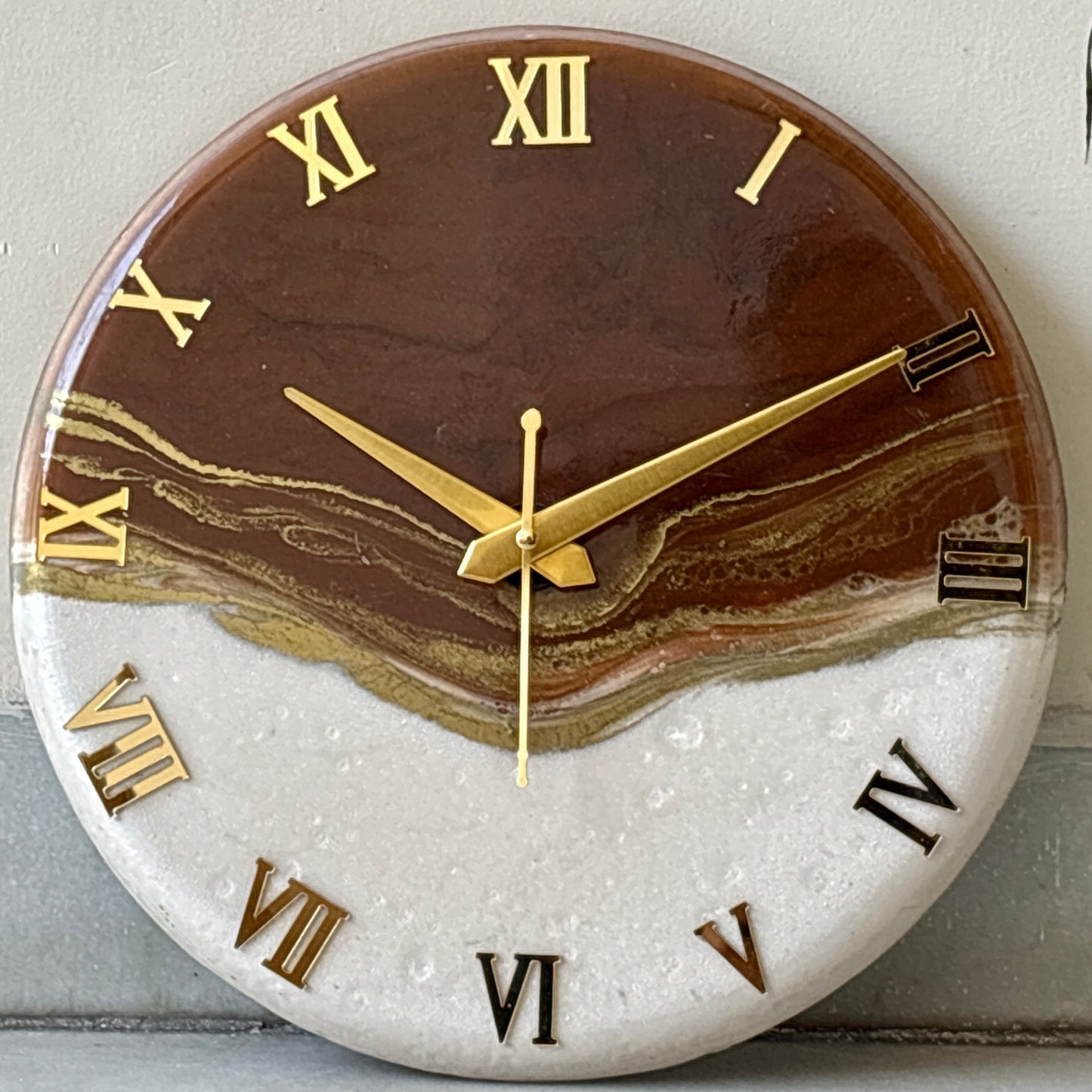*Choco White Silent Clock 30cm