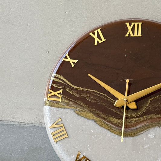 *Choco White Silent Clock 30cm