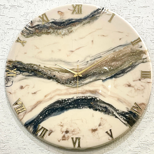 *Silver Large Silent Clock 27 Inches