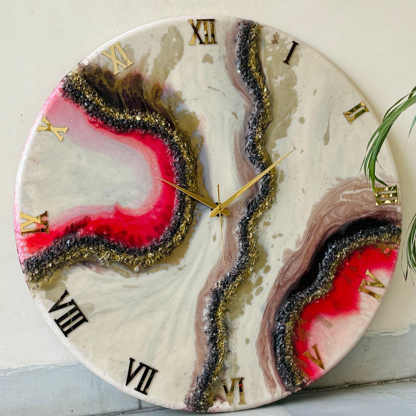 *Cherry Geode Clock Large 27 Inches(CS)