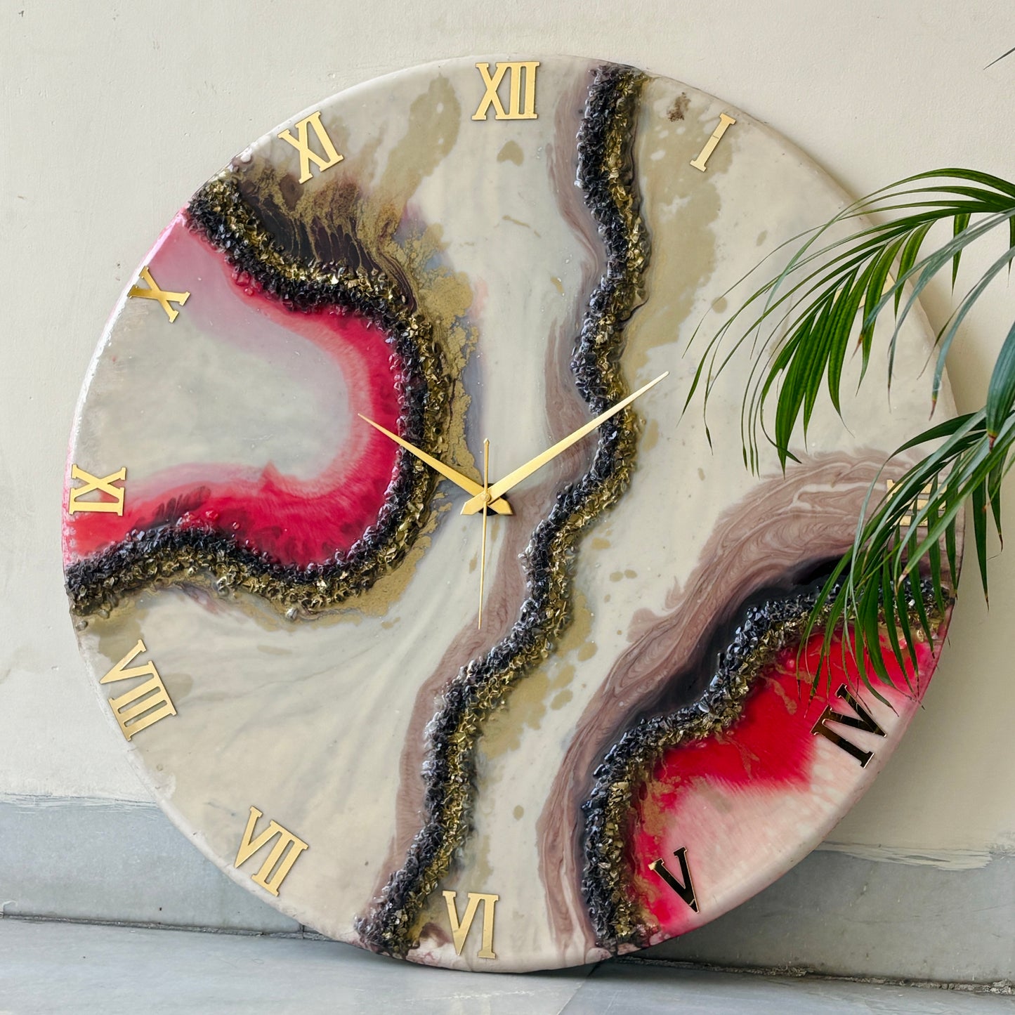 *Cherry Geode Clock Large 27 Inches(CS)