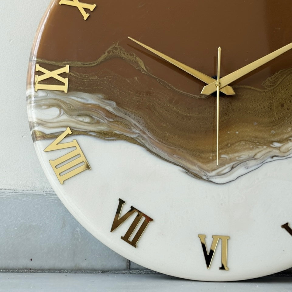 *Choco White Silent Clock 17.5 inches