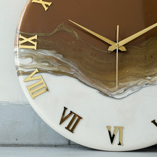 *Choco White Silent Clock 17.5 inches