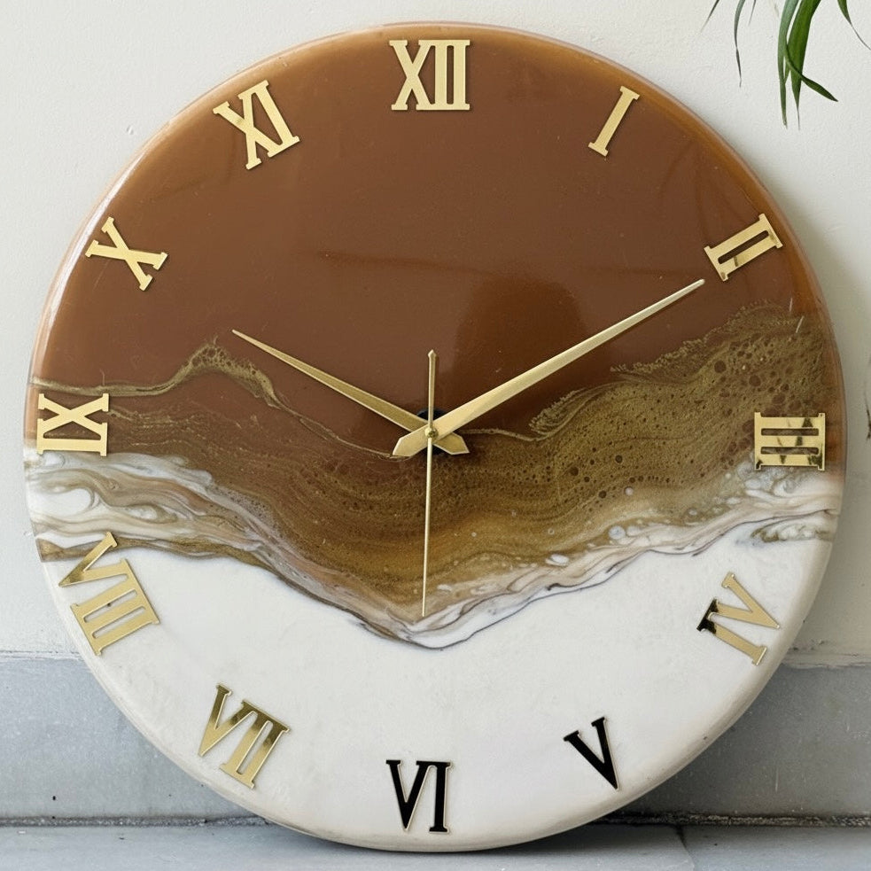 *Choco White Silent Clock 17.5 inches