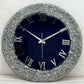 *Blue Silver Ring Silent Clock 17.5 inches(CS)