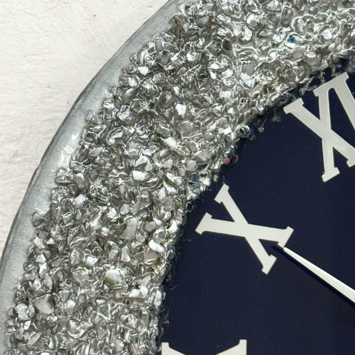 *Blue Silver Ring Silent Clock 17.5 inches(CS)