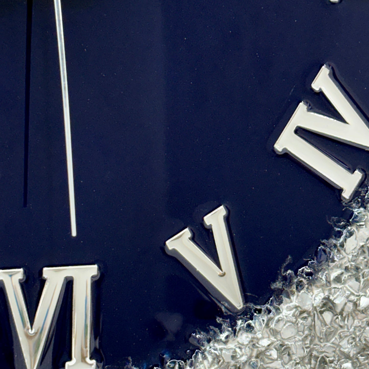 *Blue Silver Ring Silent Clock 17.5 inches(CS)