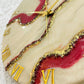 Cherry Geode Medium Size Silent Clock 17.5 Inches