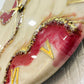 Cherry Geode Medium Size Silent Clock 17.5 Inches