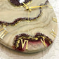 Dark Cherry Geode Medium Size Silent Clock 17.5 Inches
