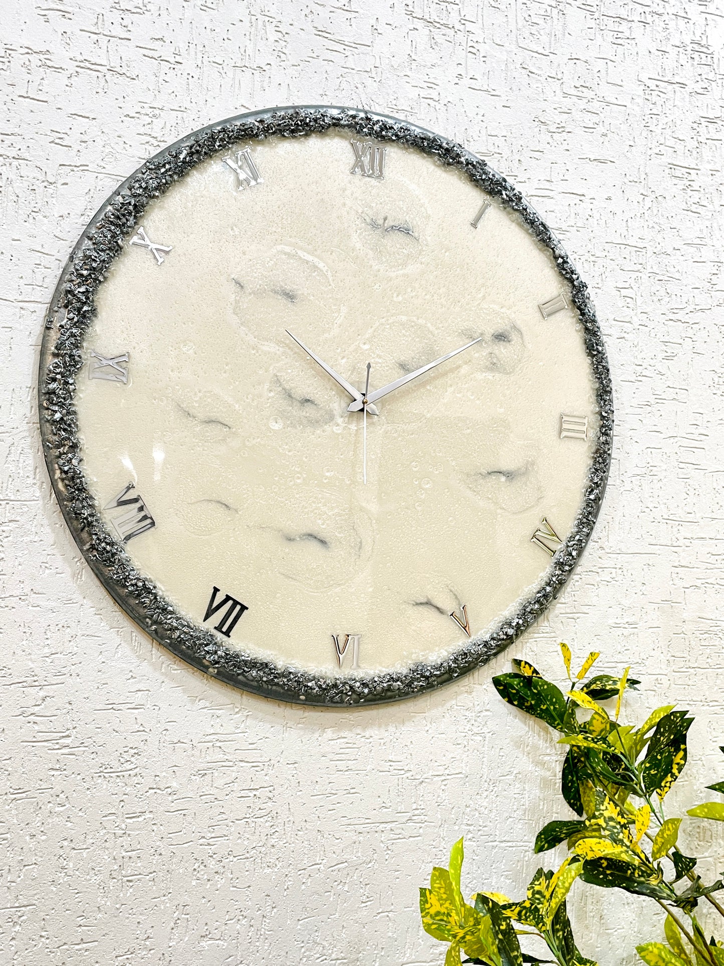 *Silver Ring Clock Large 27 Inches