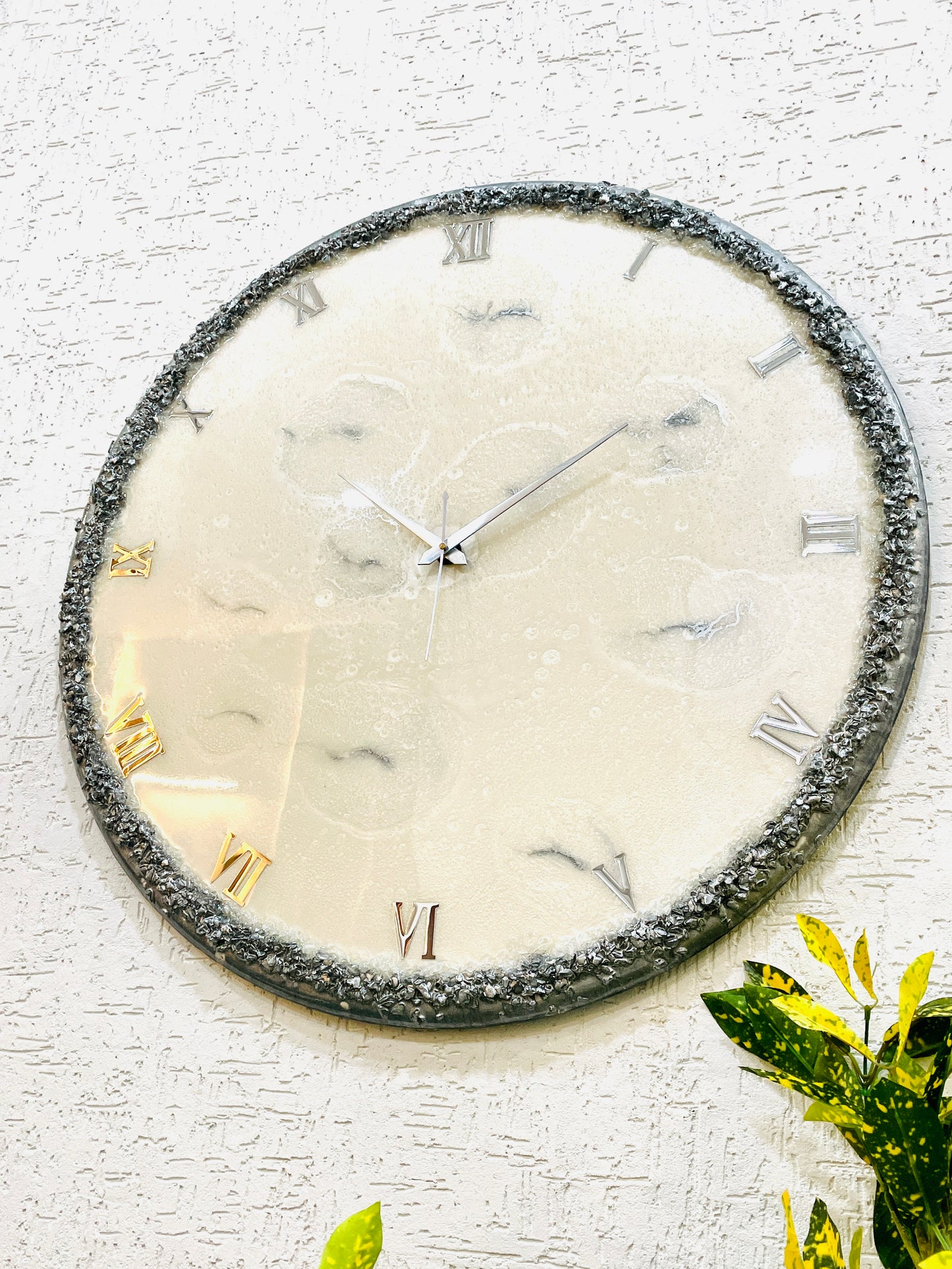 *Silver Ring Clock Large 27 Inches