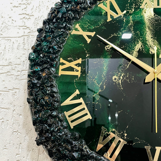 Dark Green Silent Clock 17.5 inches