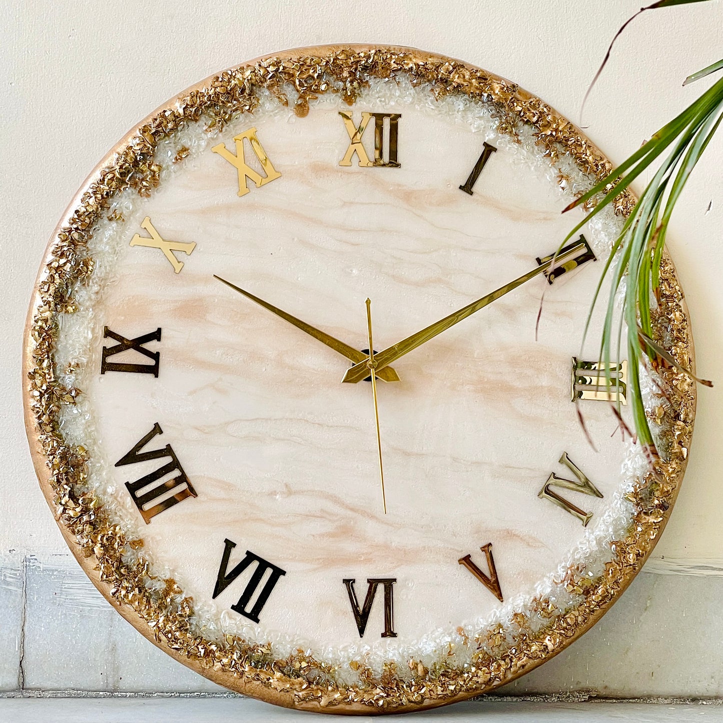 Bronze Rose Gold  Silent Clock 17.5 inches