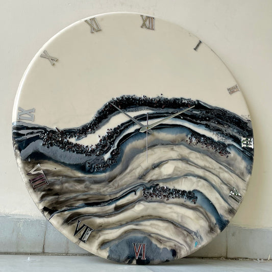 *Silver White Clock Large 27 Inches(CS)