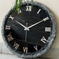 Black Silver Ring Silent Clock