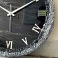 Black Silver Ring Silent Clock