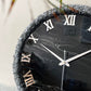 Black Silver Ring Silent Clock