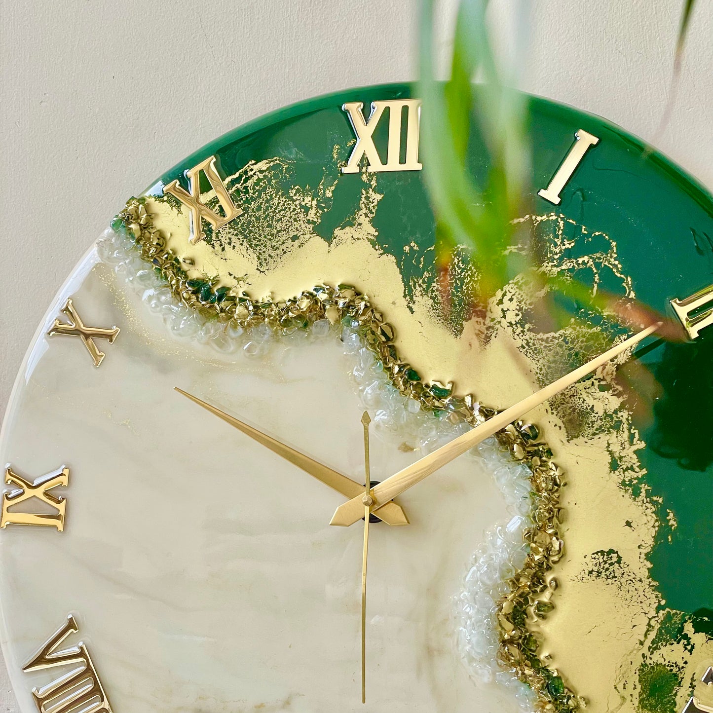 Green Fire Silent Clock