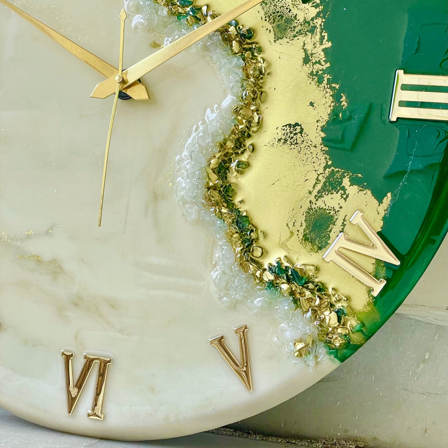 Green Fire Silent Clock