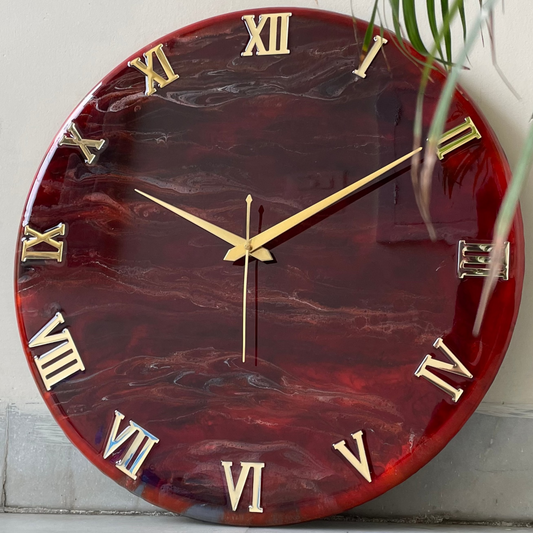 Red forest Silent Clock 17.5 inches