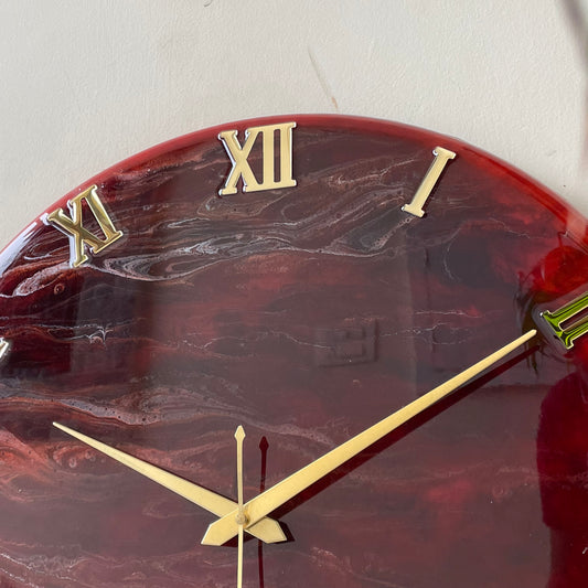 Red forest Silent Clock 17.5 inches