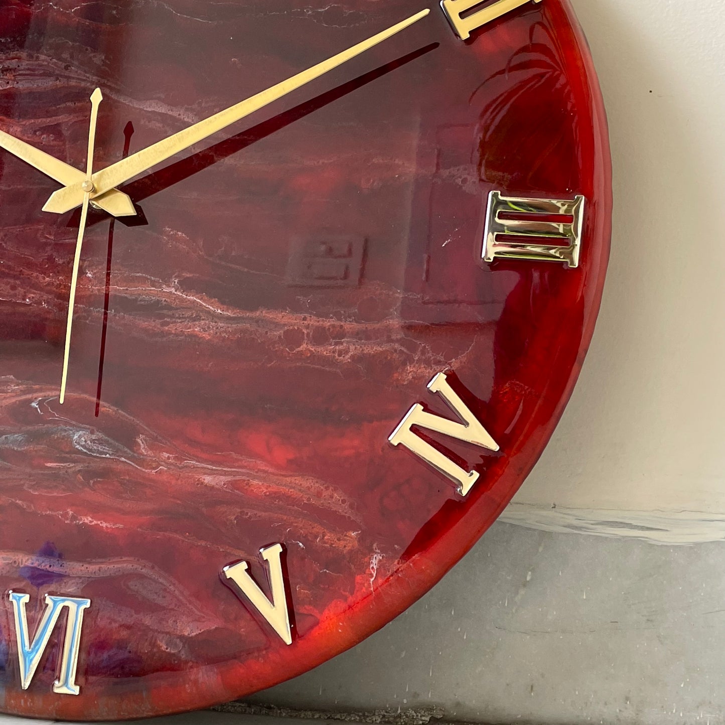 Red forest Silent Clock 17.5 inches