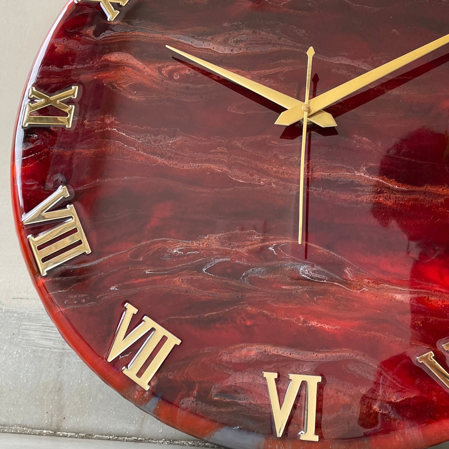 Red forest Silent Clock 17.5 inches