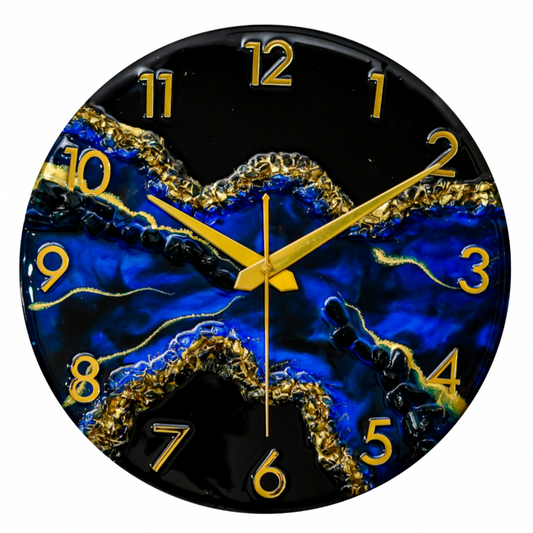 Blue Stunner Silent Clock 12 Inches (30cm)
