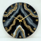 *Black Geode Silent Clock 17.5 inches
