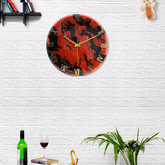 Red silent clock 17.5 inches