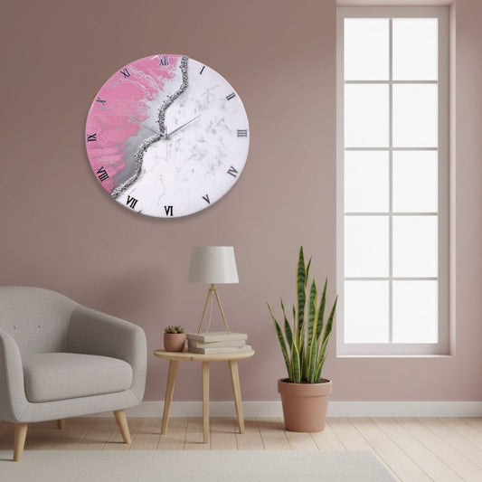 Silver Stream Silent Clock