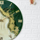 Green Fire Silent Clock