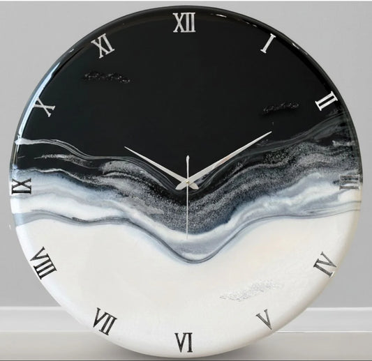 Silver Waves Silent Clock 17.5 inches