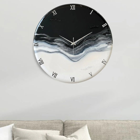 Silver Waves Silent Clock 17.5 inches