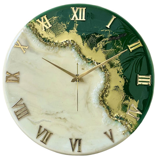 Green Fire Silent Clock