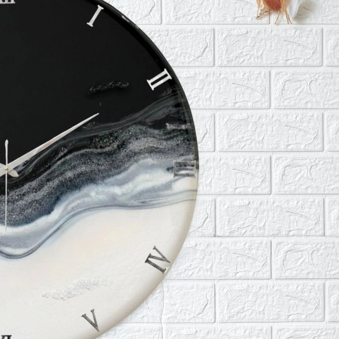 Silver Waves Silent Clock 17.5 inches