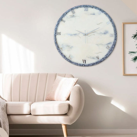 Silver Ring Large Silent Clock