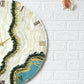 Curvy Green Shiny Marble Finish Wall Clock
