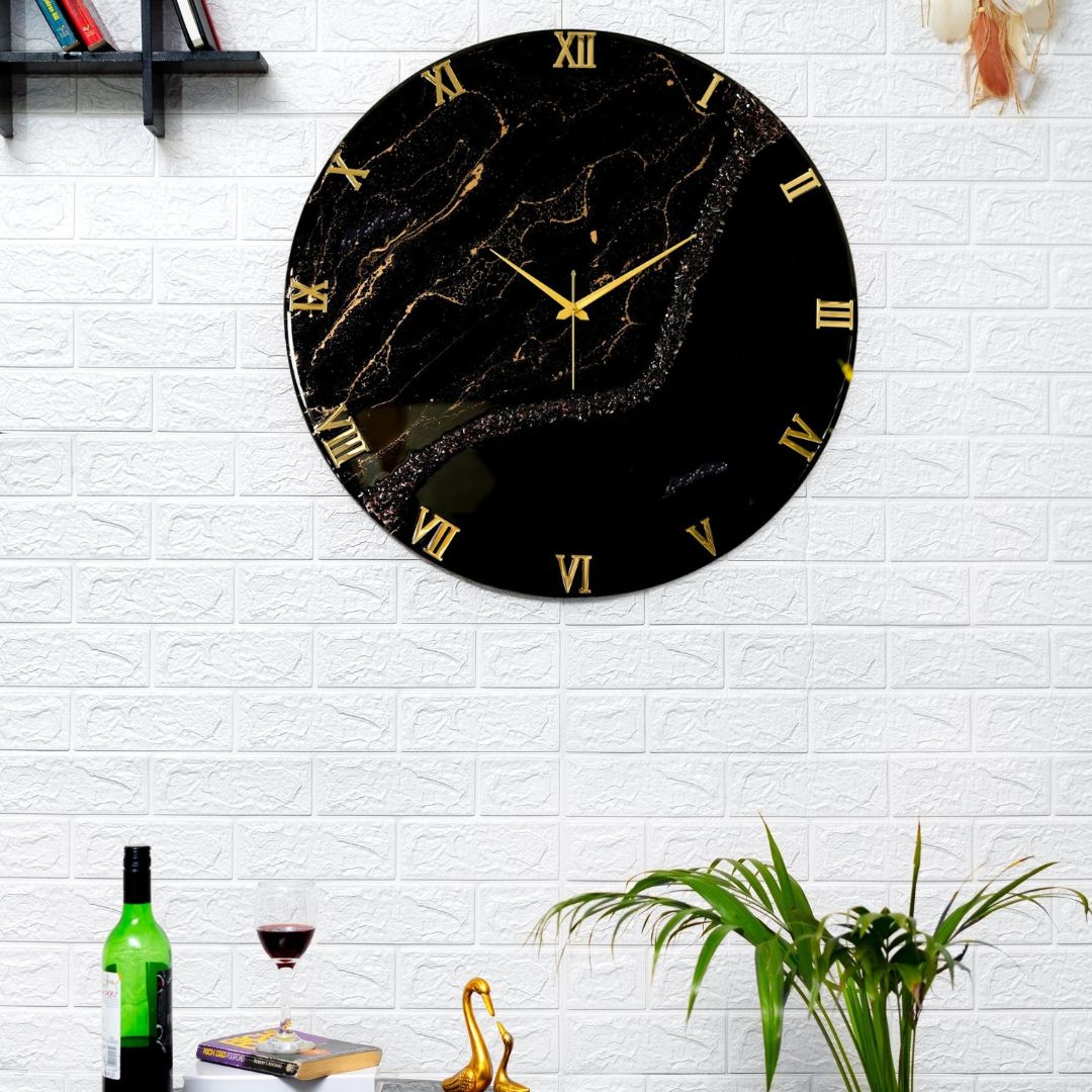 Black Stunner Small Size Silent Clock 12 Inches