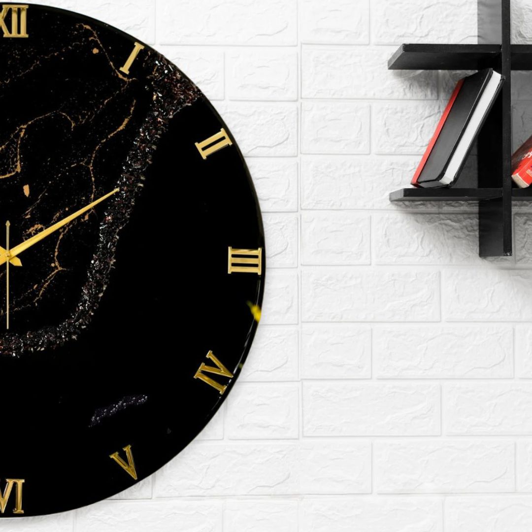 Black Stunner Small Size Silent Clock 12 Inches