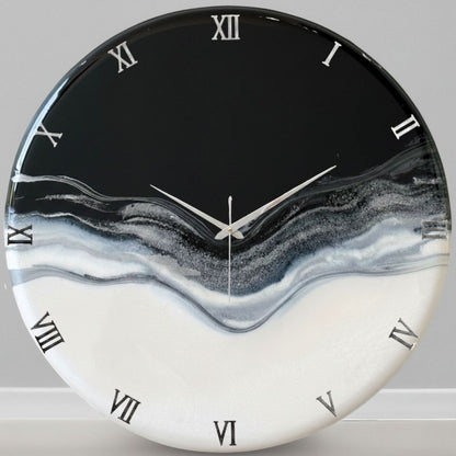 Silver Waves Silent Clock