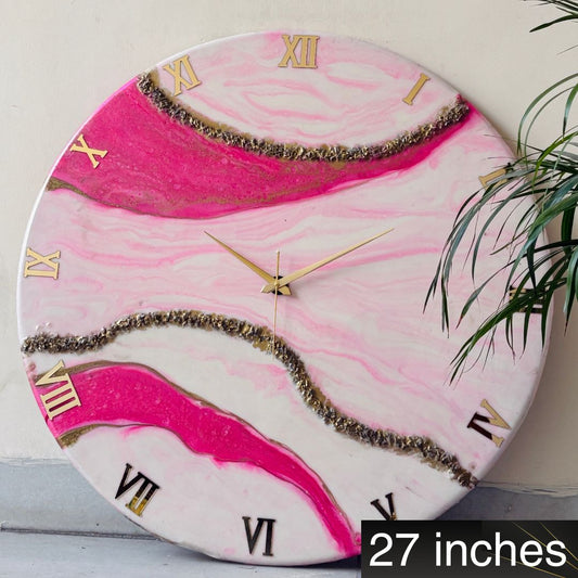 *Pink Falls Clock Large 27 Inches(CS)
