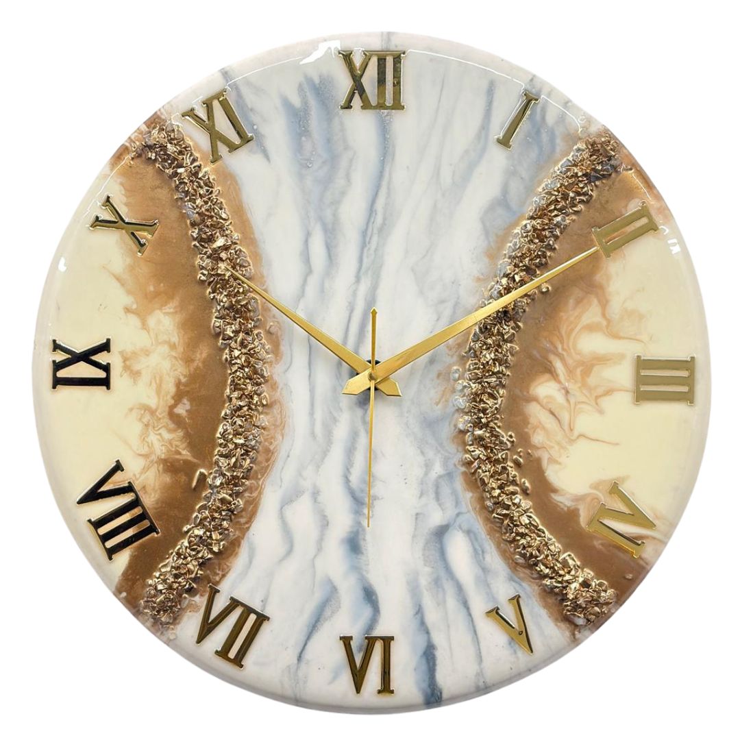 Rose Gold Stone Silent Clock 17.5 inches