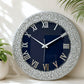 *Blue Silver Ring Silent Clock 17.5 inches(CS)