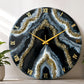 *Black Geode Silent Clock 17.5 inches