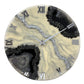 Black Silver Geode silent clock 17.5 inches